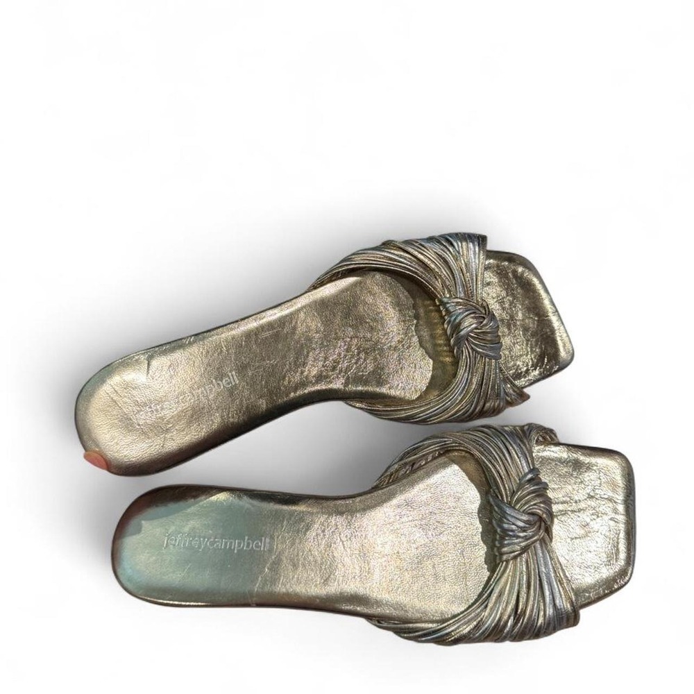 Gold Metallic Knotted Jeffrey Campbell Flats